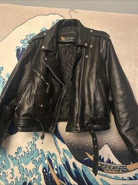 Element Black Leather Bomber-Style Moto Jacket